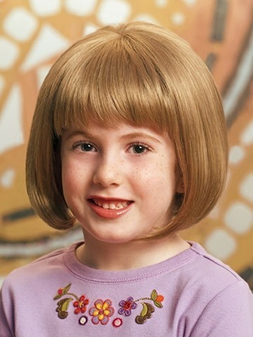 Nice Short Bob With Full Bangs Girl's Wig, Wig For Kids